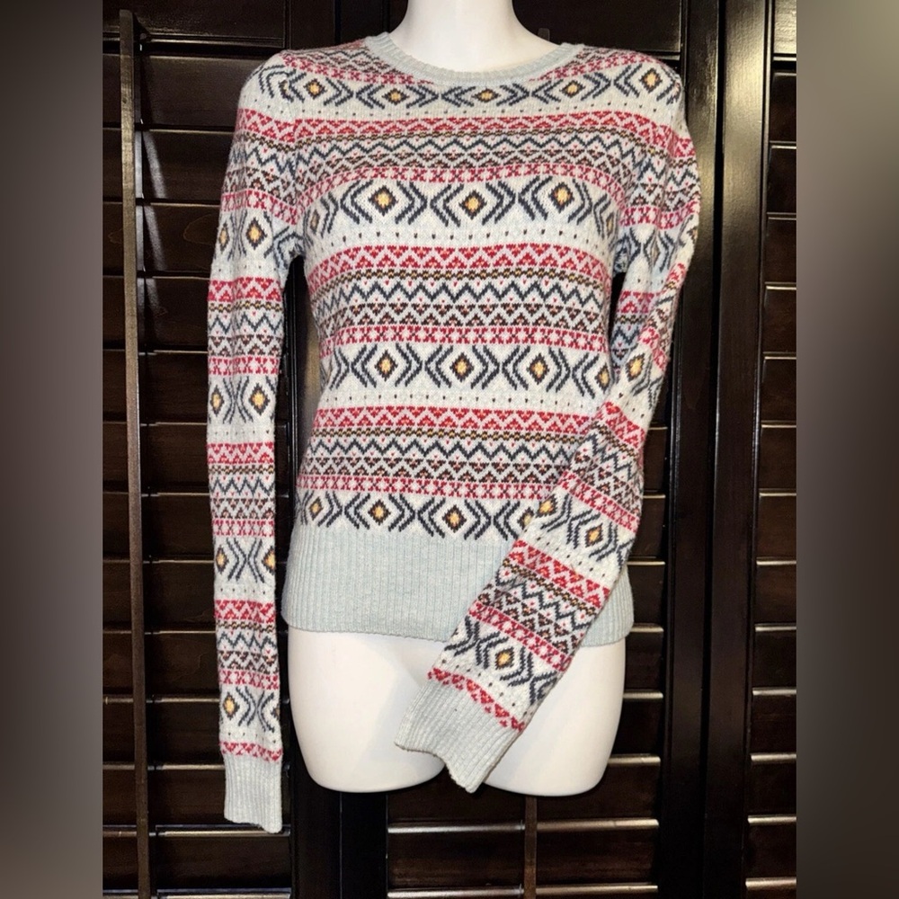 Prince & Fox Fair isle Knit Sweater Sz MED Nordic Winter Knit Cottagecore Preppy